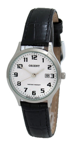 Reloj Orient Mujer Cuero Con Números Fondo Blanco Fsz3n005w
