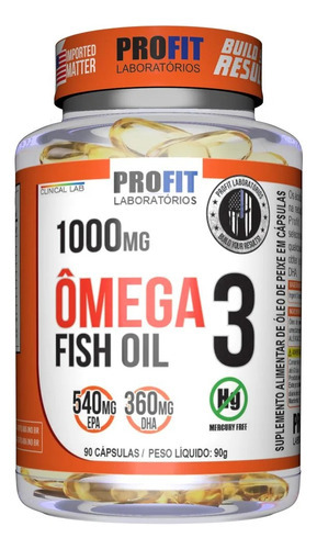 Omega 3 - 90 Cápsulas - Profit Laboratorios - 1000 Mg 