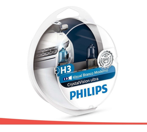 Imagem 2 de 6 de Par Kit Lâmpadas Philips Crystal Vision Ultra H3 55w 12v