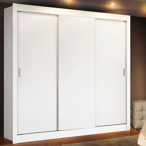 Guarda Roupa Casal Madesa Lyon 3 Portas Correr 2 Gavetas B Cor Branco 1093092G