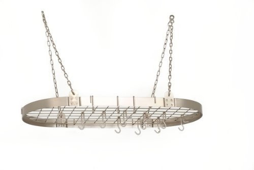 Old Dutch Oval Pot Rack Con Rejilla Y 12 Ganchos De Niquel