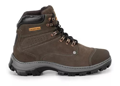 Bota Caterpillar Original Masculina palmilha a Gel Couro Marrom Impermeável  Confortável impermeável.