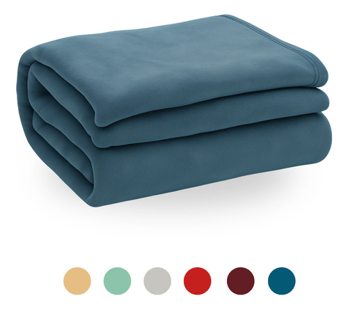 Frazada Cobija Supersuave Premium Cobertor Liso Matrimonial Azul Liso
