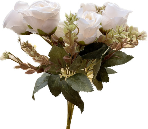 Flores Artificiales, Lady Pía, Ramo De Rosas,europea, Blanco
