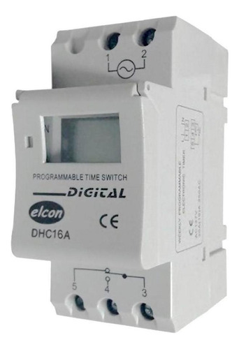 Timer Temporizador Digital Dhc-16a Para Trilho Din - Elcon