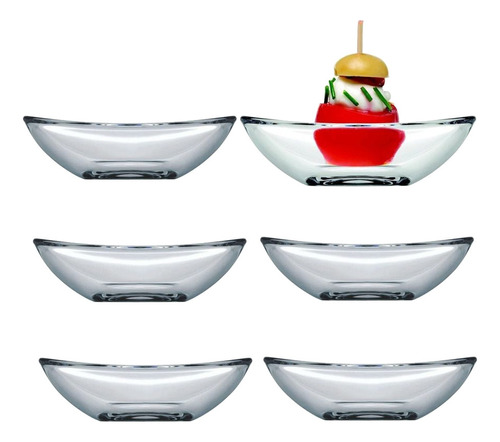 Set X 6 Unidades Mini Bowl Vidrio Dip 10 Cm