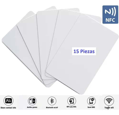 100 unidades de etiquetas NFC NTAG215 tarjetas de PVC, tarjetas NFC NTAG215  no imprimibles en blanco, tarjetas de tamaño ISO, memoria de 504 bytes