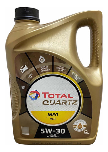 Aceite Motor Total Quartz Mc3 5w30 Bencinero Diésel 5 Litros