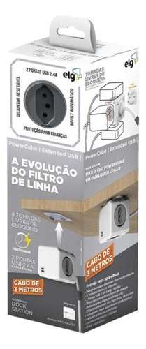 Adaptador Benjamim Múltiplo Powercube Pwc-x4u/3m Bivolt Elg