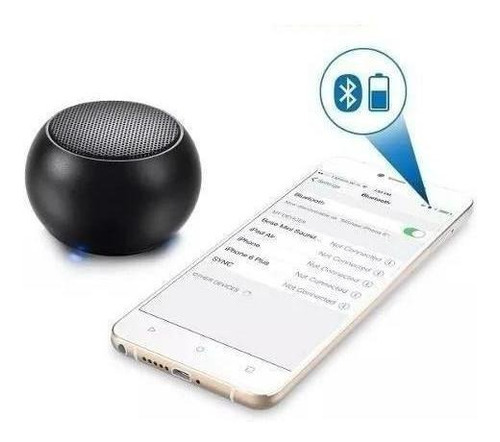 Mini Caixa De Som Bluetooth Sem Fio Atende Chamadas Preta