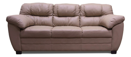 Sofa De Piel - Toscana - Conforto Muebles Color Taupe