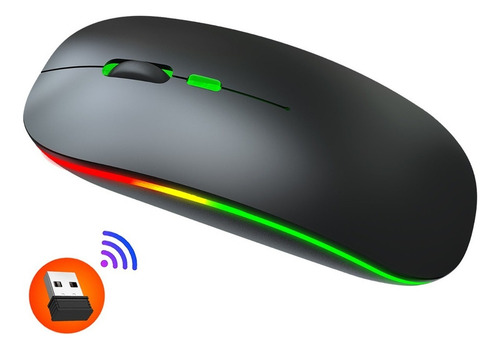 Mouse Led Recargable Ratón Silencio Inalámbrico Rgb Color