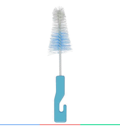 Kit Escovas Mamadeira Bico Cerdas Macias Com Esponja Buba Cor Azul