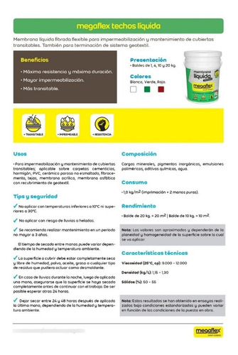Imagen 3 de 5 de Megaflex Membrana Liquida Transitable X 10kg
