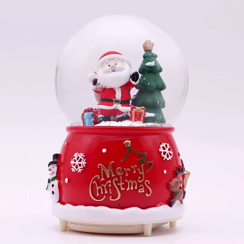 Caja De Música Navideña - Bolas De Cristal De Santa Claus