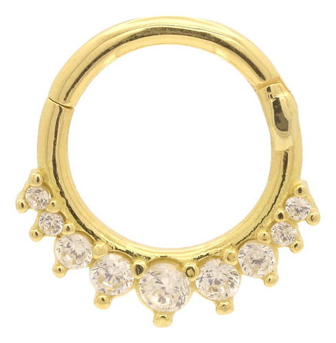 Piercing Argola Ouro 18k 750 Cravejada Diamantes Mod 9