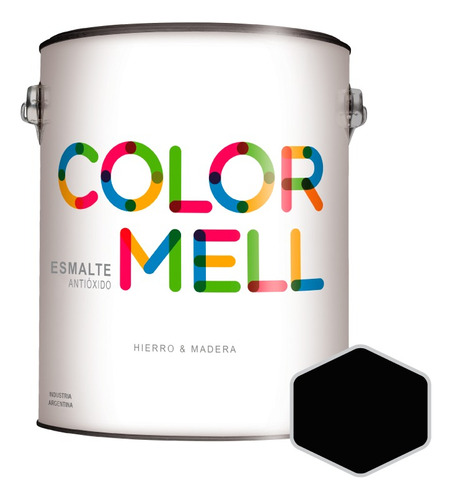 Esmalte Sintetico Venier Colormell Negro 1/2 Lt