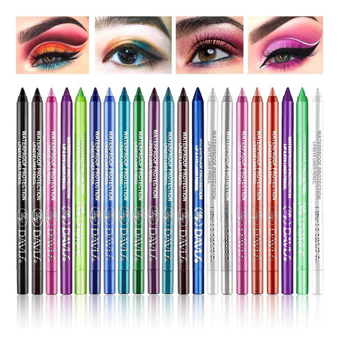 21 Colors Eyeliner Pen Set, Eyeliner Pencil Set, Waterproof