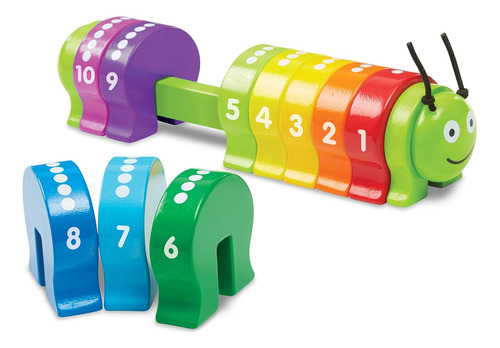 Melissa Doug Contando Caterpillar - Juguete Clásico De Mader