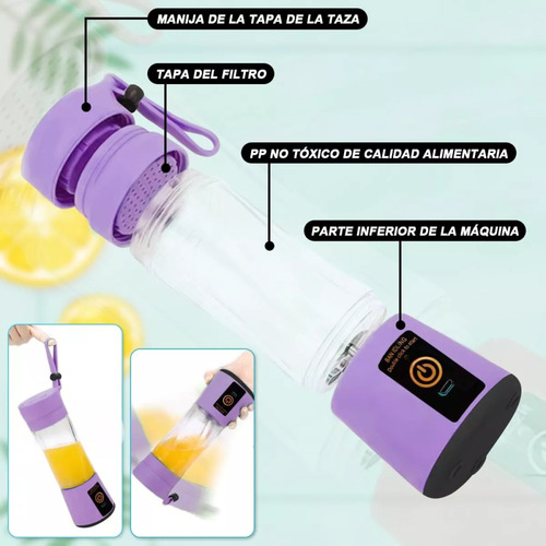 Vaso Licuadora Procesadora Portatil Usb Recargable