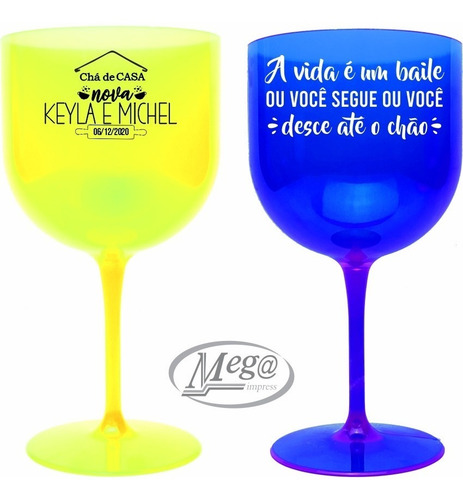 Imagem 8 de 8 de 20 Taças De Gin Personalizadas Acrilicas 600 Ml Frente/vers