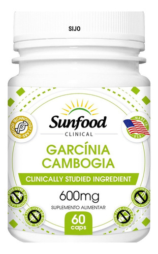 Garcinia Camboja 600mg 60 Caps - Sunfood Original + Nf