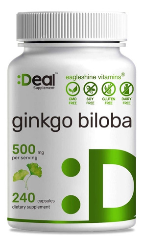 Ginkgo Biloba 500 Mg 240 Caps. Promueve Función Cerebral Sabor S/n