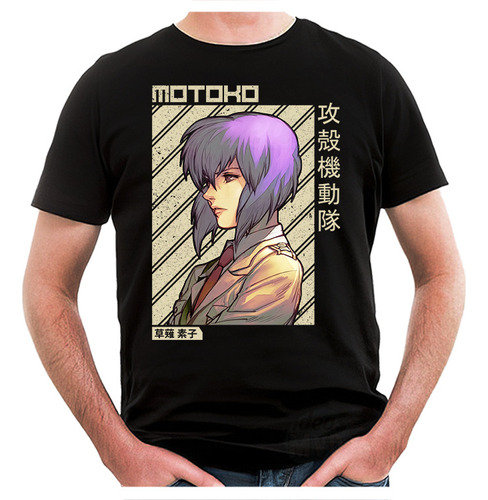 Remera Ghost In The Shell Motoko 01 (negra:) Ideas Mvd