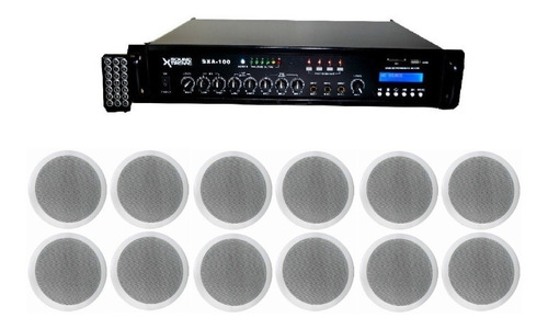 Sistema Musica Funcional Sxa100usbt + 12 Parlantes 6.5 Esdj