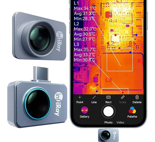 Câmera Térmica Infiray P2 Pro + Lente Macro Entrada Tipo C