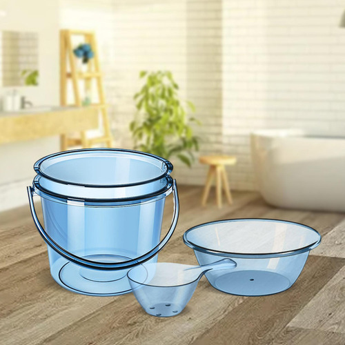 Juego De Cubo De Agua, Cubo De Lavandería Azul Con Funda