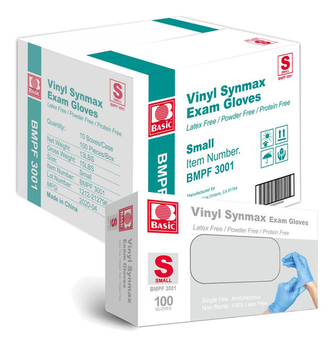 Synmax Médico Básico - Guantes Para Examen De Vinilo, Sin Lá