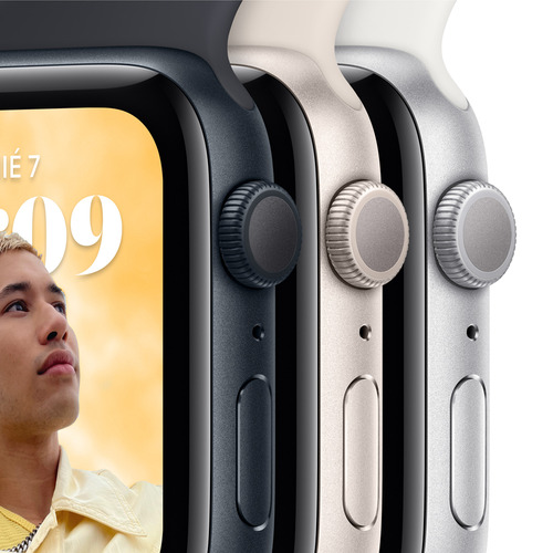 Imagen 6 de 10 de Apple Watch Se (2da Gen) (gps) Aluminio Plata De 44 Mm Color de la correa Correa Deportiva Blanca Color del bisel Plateado