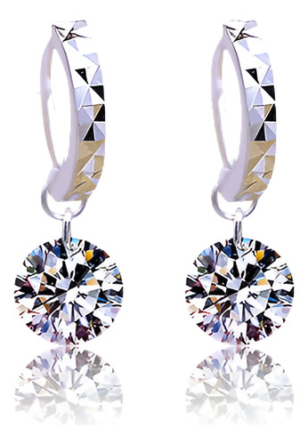 Fshion Joyería Esterlina Plateado Gota Cuelgan Aretes Para M