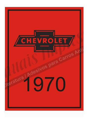 Adesivo Interno Gm Ano 1970 Chevrolet Carro Antigo Pickup 