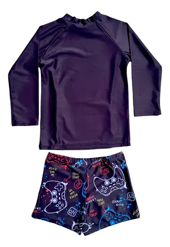 Traje De Baño Para Niño Playa Sol Y Arena Diversión