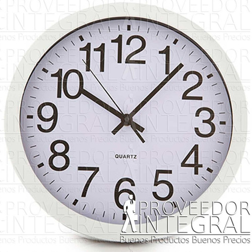 Reloj De Pared Blanco Redondo 30cm De Diámetro