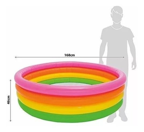 Alberca Inflable Infantil De Colores Intex Reforzada 168x46