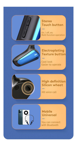 L Auriculares Inalámbricos De Conducción Ósea Azules
