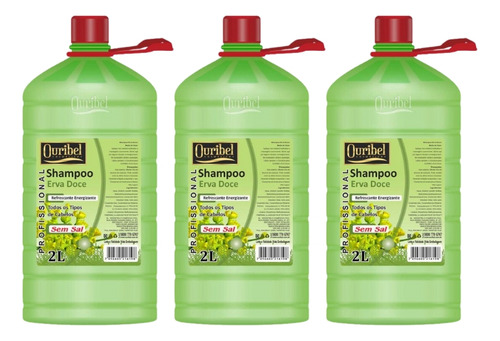 Shampoo Ouribel 2000ml Erva Doce - Kit C/3un