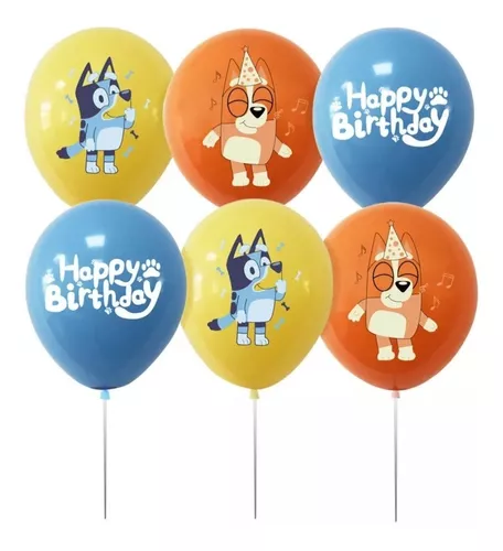 Set Decoración De Cumpleaños Bluey Y Bingo. 40 Piezas