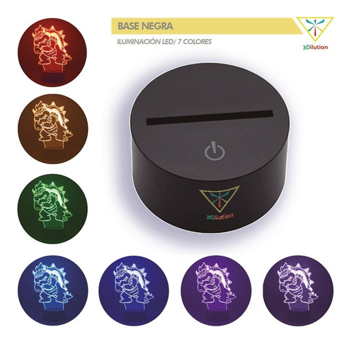 Lámpara De Mesa 3d Mulan Disney Base Negra + Control Y Pilas
