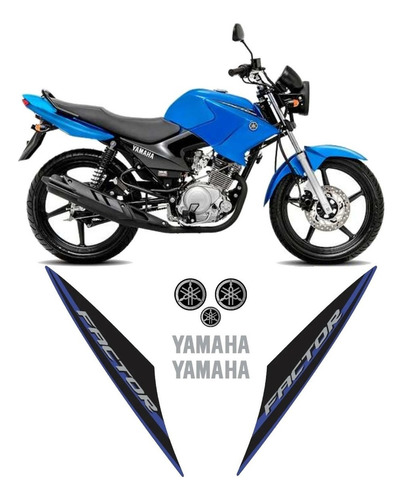 Kit Adesivo Compativel Yamaha Ybr Factor 2014 Azul 10486
