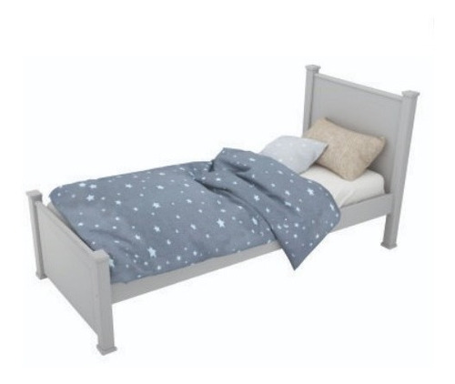 Imagen 1 de 7 de Cama 1 Plaza Linea Recta Minimalista Mdf Laqueada Blanca