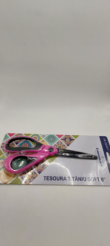 Tesoura Rosa Titânio Soft 8 Lanmax - Não Perde O Corte