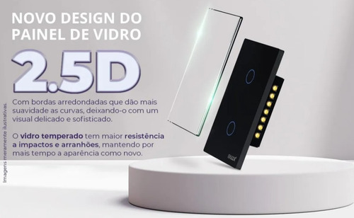 Interruptor Zigbee Inteligente 3 Botões Smart Touch Alexa Ek Preto