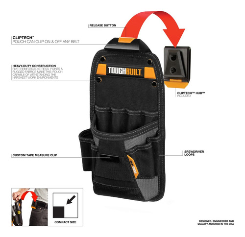 Coleto Tecnico 11 Bolsillos Cliptech Toughbuilt Tb-ct-22