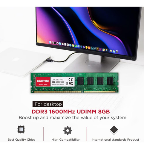 Memoria Ram Gigastone 4 X 8 Gb (32 Gb) 1600 Mhz Ddr3, 32 Gb