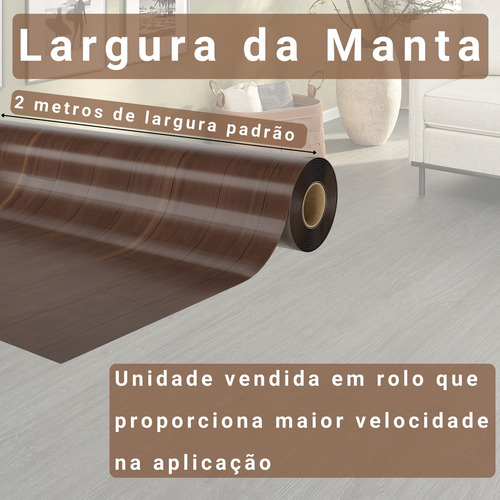 Vinílco Em Manta 0,7 Mm 2 M² (2,00mts X 1,00mts) Cor Fosco Desenho do tecido Imbuia