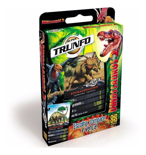 Jogo Super Trunfo Dinossauros 2 Original Grow
